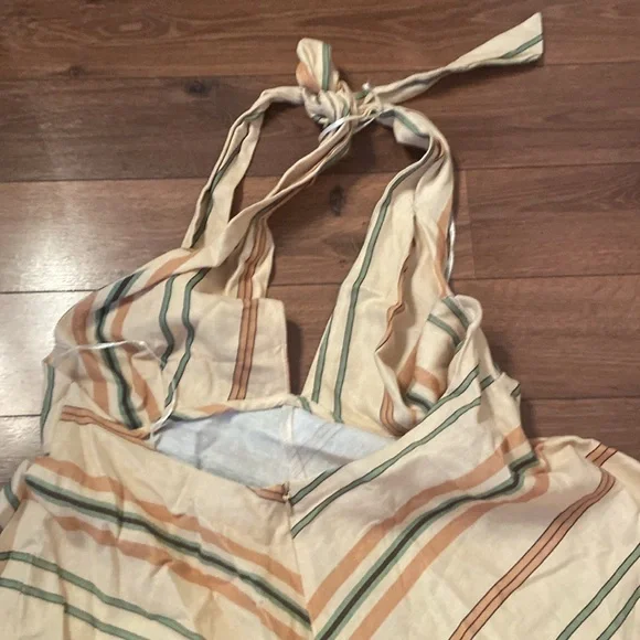 ZARA linen blend halter summer dress. Large - Picture 7 of 8